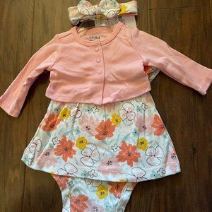 Child of Mine, Newborn 3-piece dress set.